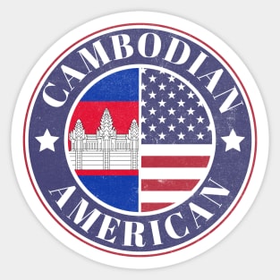 Proud Cambodian-American Badge - Cambodia Flag Sticker